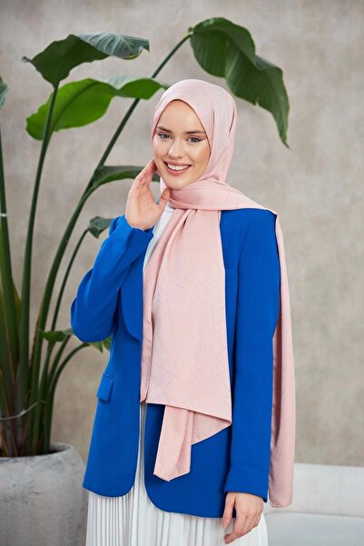 İpekhan Line Leola Desen İpeksi Jakar Şal Pudra 9009-22