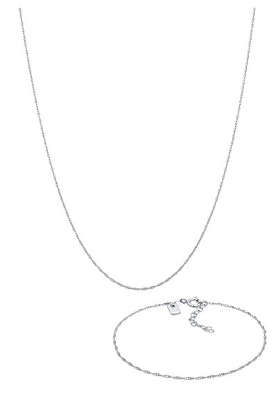 KUZZOI Schmuckset für Herren Links Basic Set Twisted aus 925er Sterlingsilber