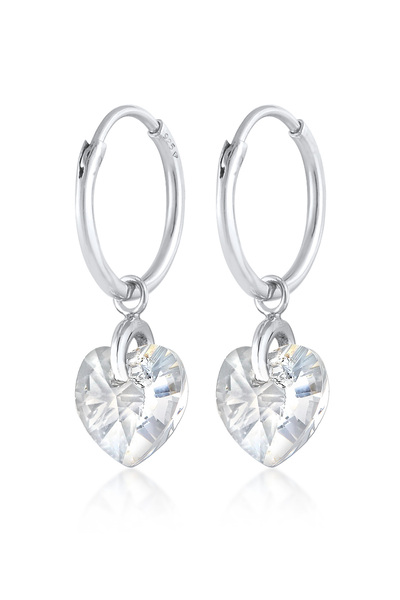 ELLI Ohrringe Damen Ohrhänger Herz Symbol Cut-Out mit Kristallen in 925er Sterlingsilber