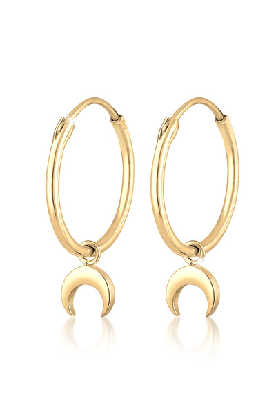 ELLI Earrings Hänger Creole Halbmond Luna 925 Sterling Silber