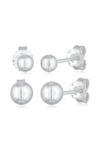 ELLI Ohrringe Damen Ohrstecker Kugel Basic 2er-Set aus 925er Sterlingsilber