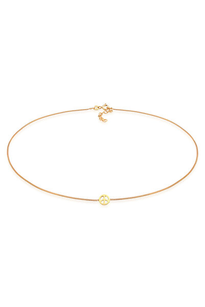 ELLI Halskette Damen Choker Peace Symbol Basic aus 925er Sterlingsilber