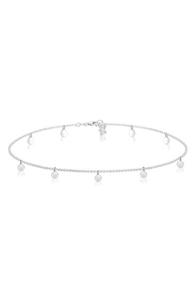 ELLI Dámsky náhrdelník Choker Geo Circle Basic Matt Coin zo striebra 925