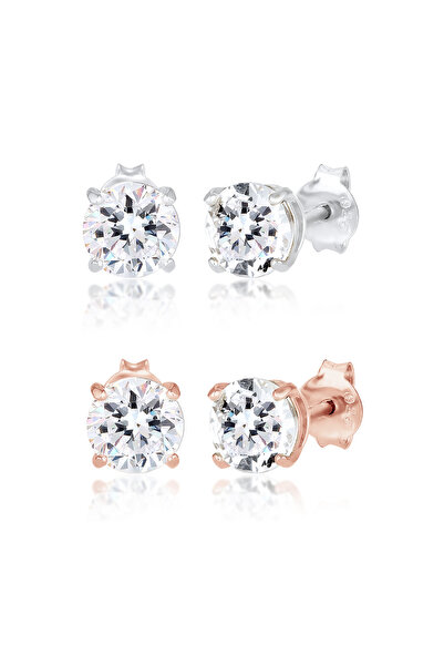 ELLI Ohrringe Basic Kristalle Roségold plattiert 925er Sterlingsilber