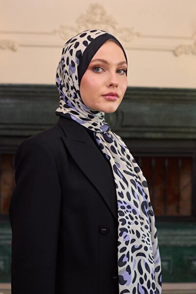 İpekhan شال إيشيكان ناعم كريمي أرجواني 3050-10