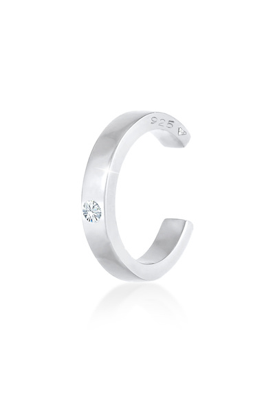 ELLI Ohrringe Damen Einzel-Ohrklemme Basic Classic mit Kristallen aus 925er S...