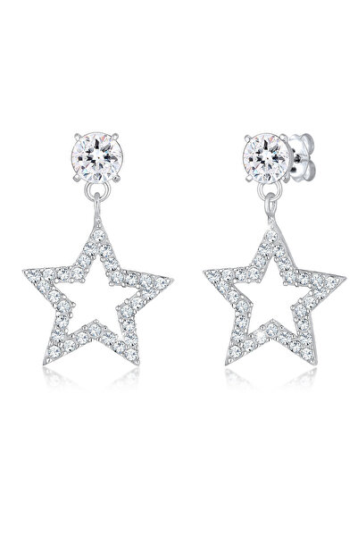 ELLI Ohrringe Damen Sparkling Stars mit Kristallen aus 925er Sterlingsilber