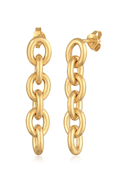 ELLI Ohrringe Damen Ohrhänger Links Kette Look in 925er Sterlingsilber