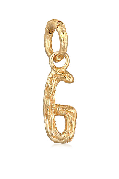 ELLI Anhänger Damen Buchstabe G Look aus 925er Sterlingsilber vergoldet