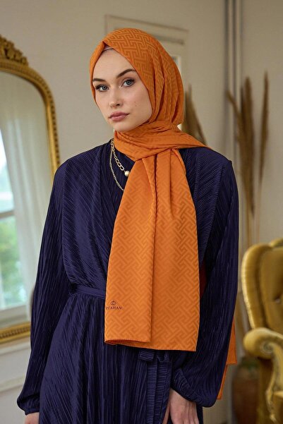 İpekhan Yaz Işıltısı Koleksiyonu İpeksi Jakar Şal Turuncu 9017-26