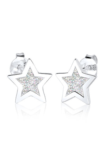 ELLI Ohrringe Damen Ohrstecker Sternmotiv mit Emaille in 925er Sterlingsilber