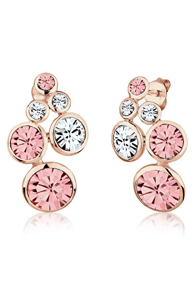 ELLI Ohrringe Damen Basic Geo mit Kristallen aus 925er Sterlingsilber, roséve...