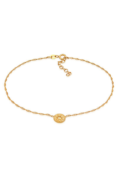 ELLI Anklet Ladies Anklet Coin Sun in 925 Sterling Silver