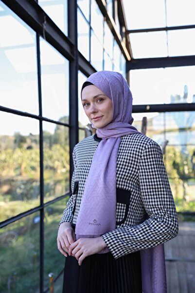 İpekhan Exen نمط حريري الجاكار شال نوبل ليلك 9011-20