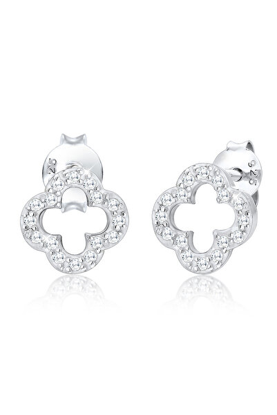 ELLI Ohrringe Damen Ohrstecker Kleeblatt Glücksbringer mit Zirkonia in 925er ...