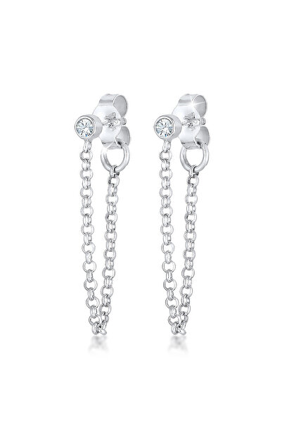 ELLI Ohrringe Damen Ohrstecker Kette Trend Geo mit Kristall in 925er Sterling...