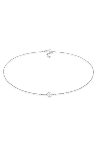 ELLI Halskette Damen Choker Peace Symbol Basic aus 925er Sterlingsilber