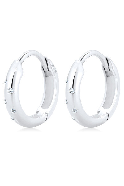 ELLI Ohrringe Creole Diamanten (0,05 ct.) 925er Sterlingsilber