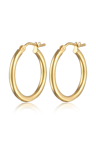 ELLI Ohrringe Damen Creolen mit Basic-Schleifeverschluss in 375 Gelbgold