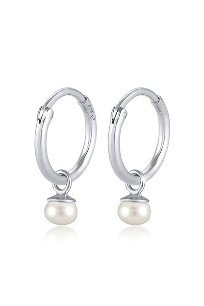 ELLI Ohrringe PREMIUM Ohrringe Damen Creolen Zeitloser feiner Trend mit Süßwa...