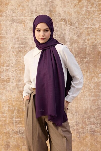 İpekhan Fendi Desen Pamuk Jakar Şal Mor 8009-13