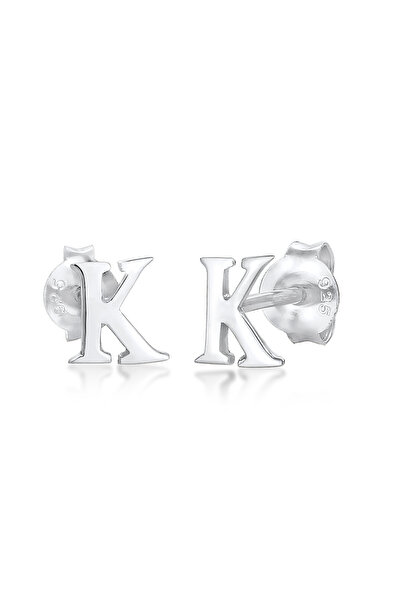 ELLI Earrings Studs Letter K Initials Minimal in 925 Sterling Silver