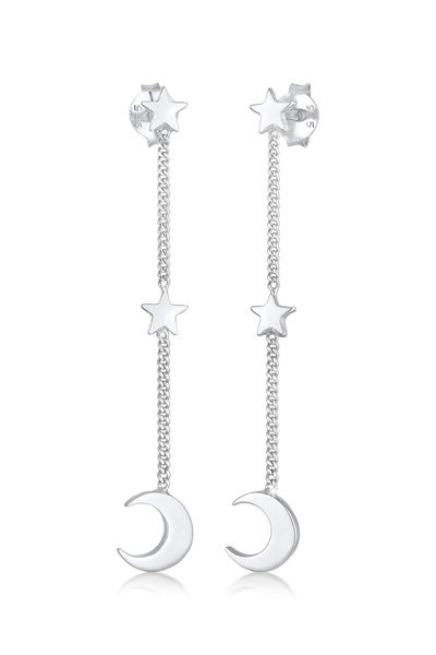 ELLI Ohrringe Frau Stern Halbmond Astro Trend aus 925er Sterlingsilber