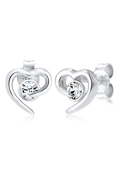 ELLI Ohrringe Damen Herz Liebe mit Kristallen in 925er Sterlingsilber