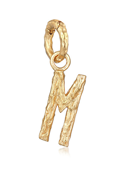 ELLI Anhänger Damen Buchstabe M Look aus 925er Sterlingsilber vergoldet