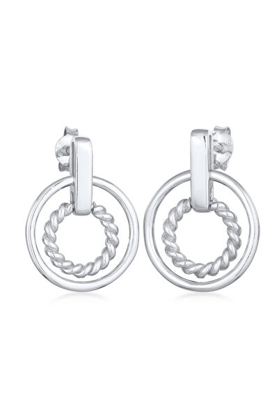 ELLI Ohrringe Damen Ohrstecker Runde Kreis Twisted aus 925er Sterlingsilber