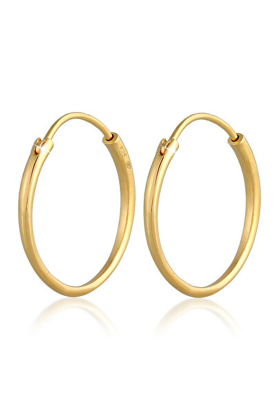 ELLI Ohrringe Damen Creolen Klassisch Basic Elegant Trend Minimalistisch in 375 Gelbgold