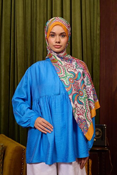 İpekhan شال ناعم باللون البرتقالي والأحمر - مجموعة Marrakech 3048-02