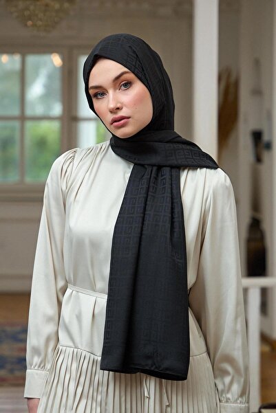 İpekhan Μαύρο μεταξένιο σάλι ζακάρ - Summer Sparkle Collection 9016-01