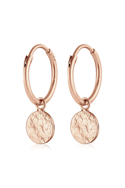 ELLI Ohrringe Damen Creolen Plättchen Münzanhänger aus 925er Sterlingsilber