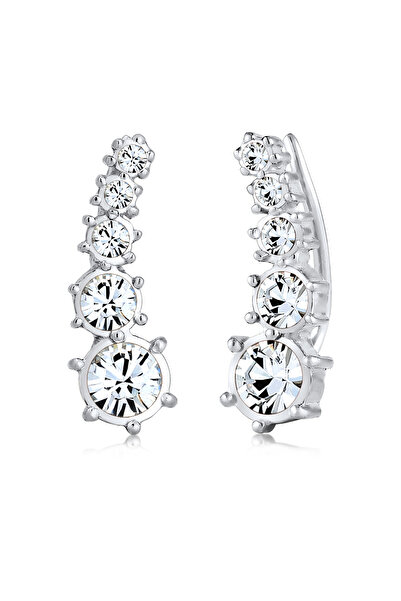 ELLI Ohrringe Damen Earclimber Classic Funkelnd mit Kristallen in 925er Sterl...