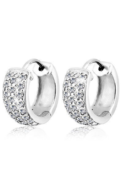 ELLI Ohrringe Damen Creolen filigran funkelnd mit Kristallen in 925er Sterlin...