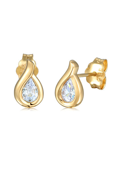 ELLI Ohrringe Damen Ohrstecker Elegant mit Zirkonia in 585 Gelbgold