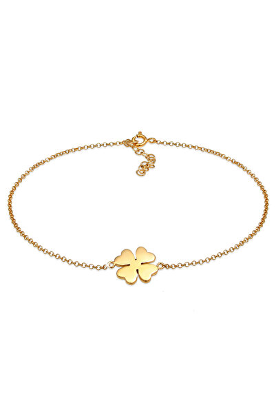 ELLI Fußkette für Damen Shamrock Talisman Filigran Basic verstellbar aus 925e...