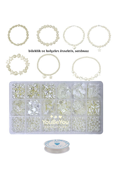 By MO Accessories 18 Bölmeli Kutuda Lüks İnci Figürler ve İnci Boncuklarla Ta...