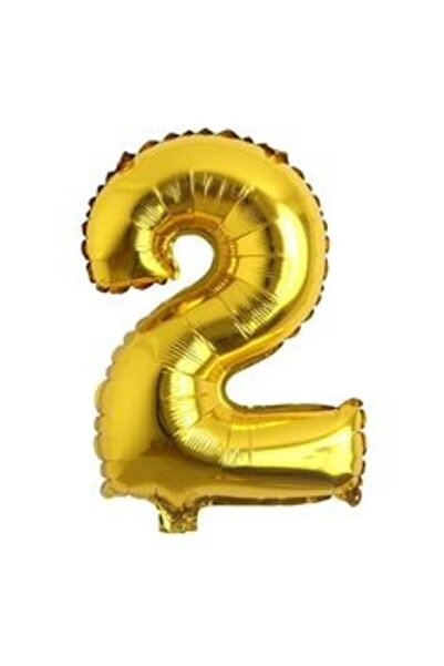 MAXEE STORE Balon aniversar Maxee, cifra 2, auriu, 40 cm