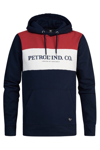 Petrol Industries Renk Bloklamalı Kapuzenpullover Carmi Kapüşonlu Üst