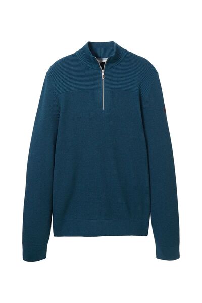 Tom Tailor Pullover Strickpullover mit Troyer-Verschluss