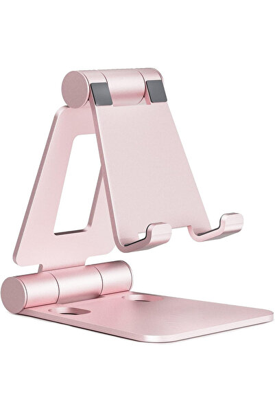 Choice Rose Gold Dual Folding Cell Phone Stand, Adjustable Foldable Holder fo...