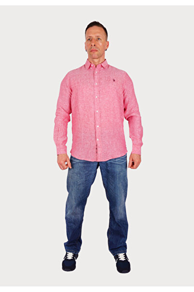 U.S. Polo Assn. Hemd Leinenhemd Leinenhemd mit Knöpfen