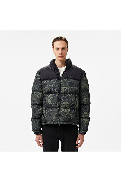Lacoste Erkek Desenli Yeşil Şişme Mont
