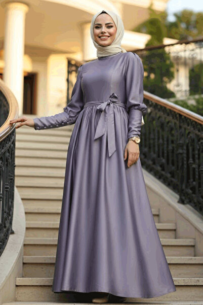 Neva Style Lila Tesettür Abiye Elbise 60801LILA