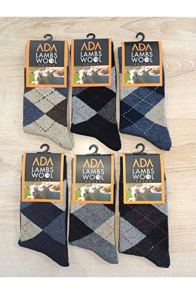 ADA SOCKS 6 Pairs Plaid Wool Socks - Size 36-41