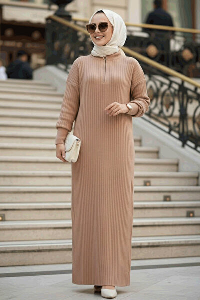 N.S NEVA STYLE Φόρεμα με πλεκτό μπισκότο με κορδόνια 60481BS