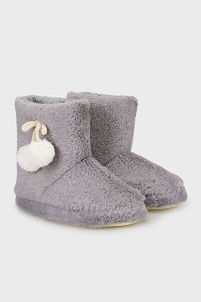 Lela Soft Textured Plush Pom-Pom Slippers Panduf 6722003