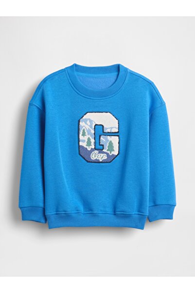 GAP Erkek Bebek Açık Mavi VintageSoft Grafik Logo Sweatshirt